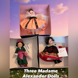 Three Madame Alexander International Dolls Crete, Sicily, Armenia, Original Box